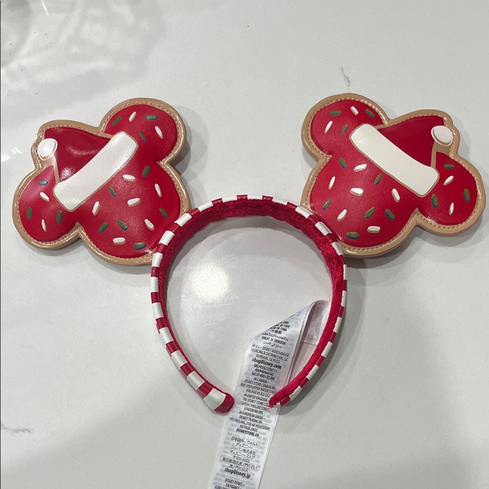 Disney Red and White Santa Mickey Ears Headband